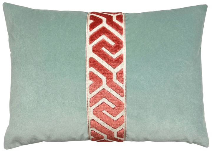 Lennon Pillow 14x20 Decorative Pillow Piper-Collection Watermelon/Shale 
