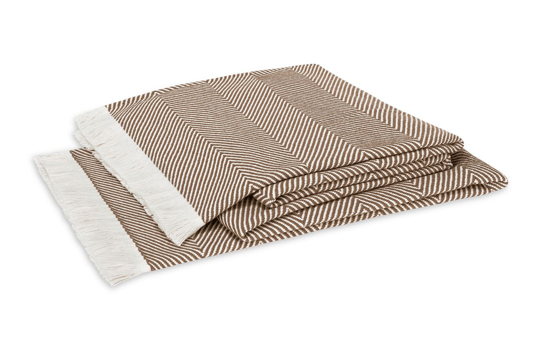 Leo Throw Linens & Bedding Matouk Mocha 
