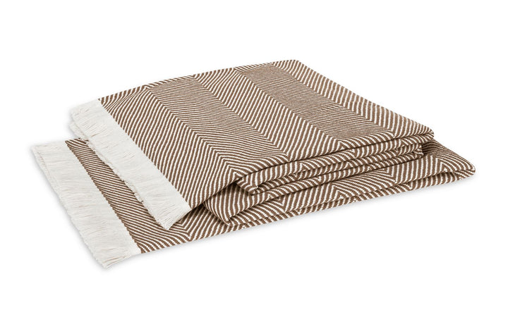 Leo Throw Linens & Bedding Matouk Mocha 