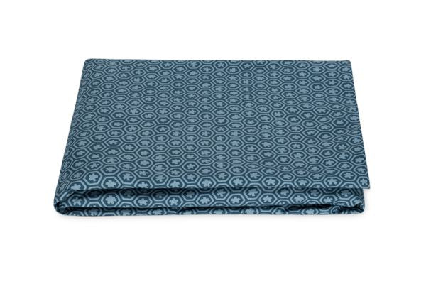 Levi King Fitted Sheet Bedding Style Matouk Prussian Blue 