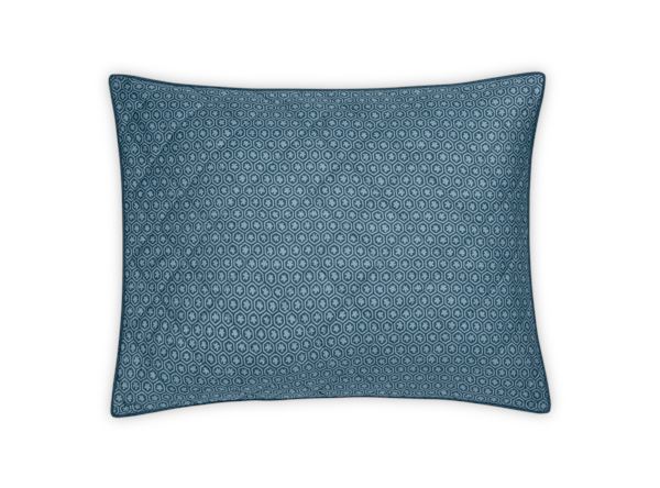 Levi Quilted King Sham Bedding Matouk Prussian Blue 