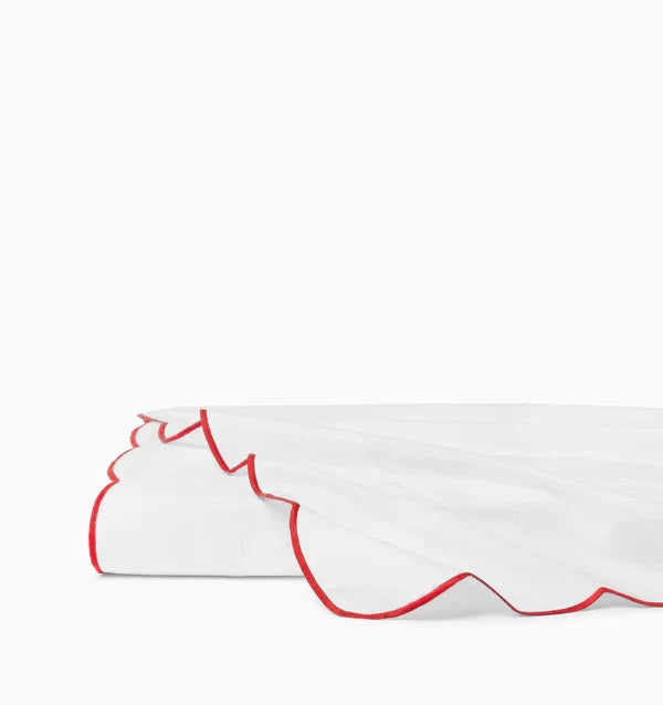 Limana Flat Sheet Bedding Style Sferra Persimmon Twin 