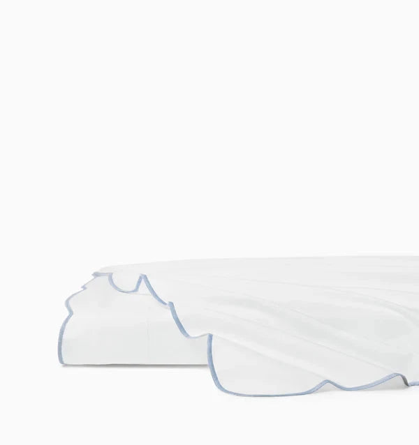 Limana Flat Sheet Bedding Style Sferra Sea Twin 