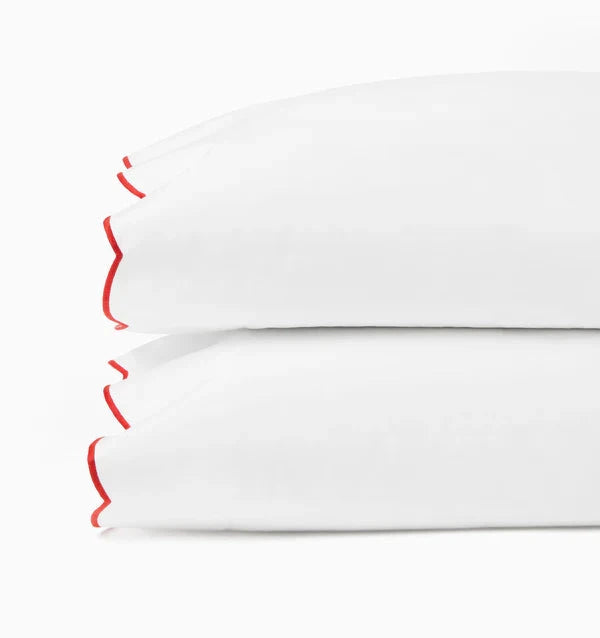 Limana Pillowcase - pair Bedding Style Sferra Persimmon Standard 