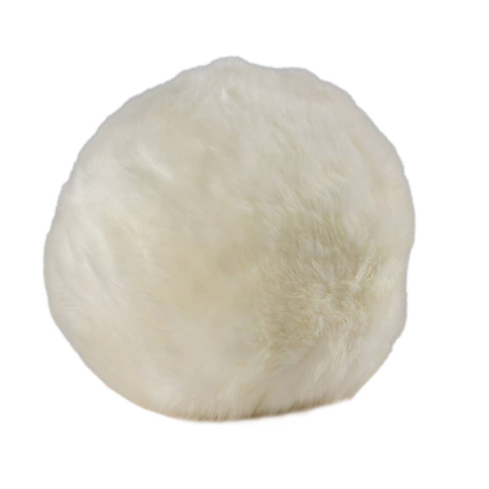 Long Wool Sheepskin Ball Cushion Fibre by Auskin USA Ivory 
