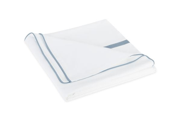 Louise Pique Coverlet Bedding Style Matouk Hazy Blue King 