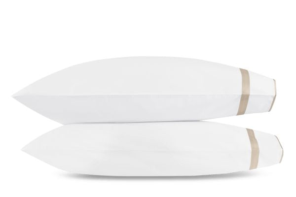 Louise Standard Pillowcase-Pair Bedding Style Matouk Khaki 