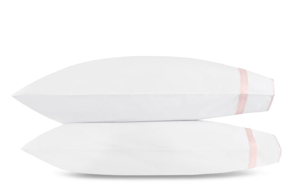Louise Standard Pillowcase-Pair Bedding Style Matouk Pink 