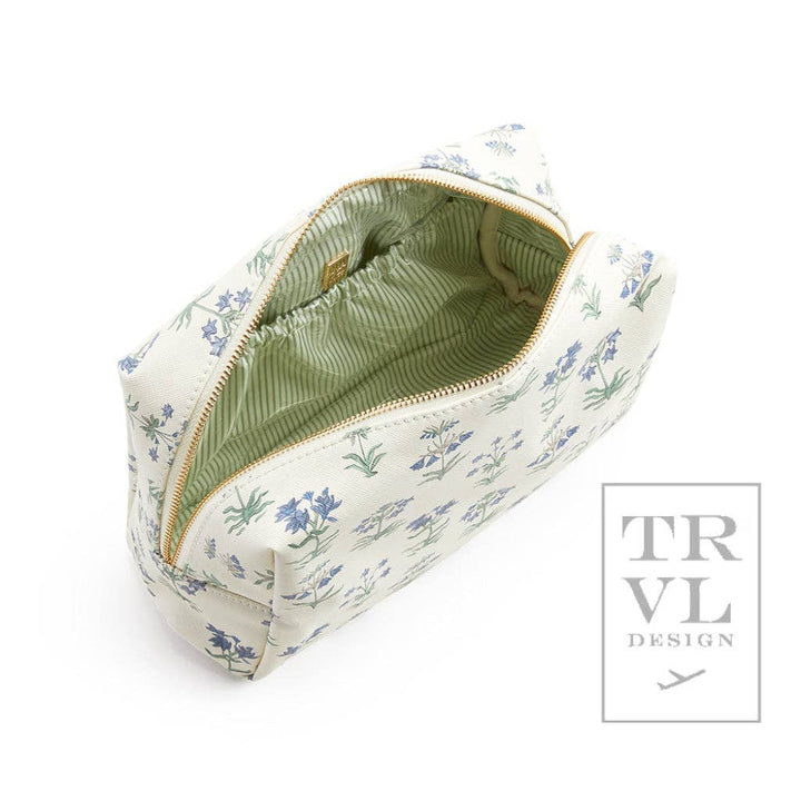 Luxe Cosmetic Bag Everyday Provence With Green Pinstripe TRVL Design 