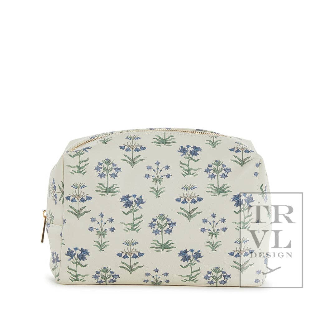 Luxe Cosmetic Bag Everyday Provence With Green Pinstripe TRVL Design 
