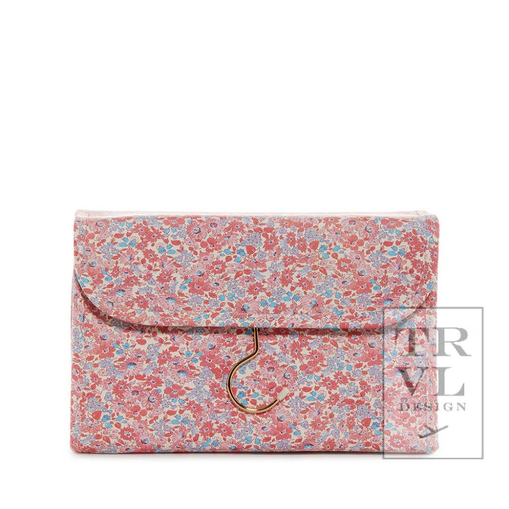 Luxe Hanging Toiletry Case Marseille With Pink Pinstripe TRVL Design 