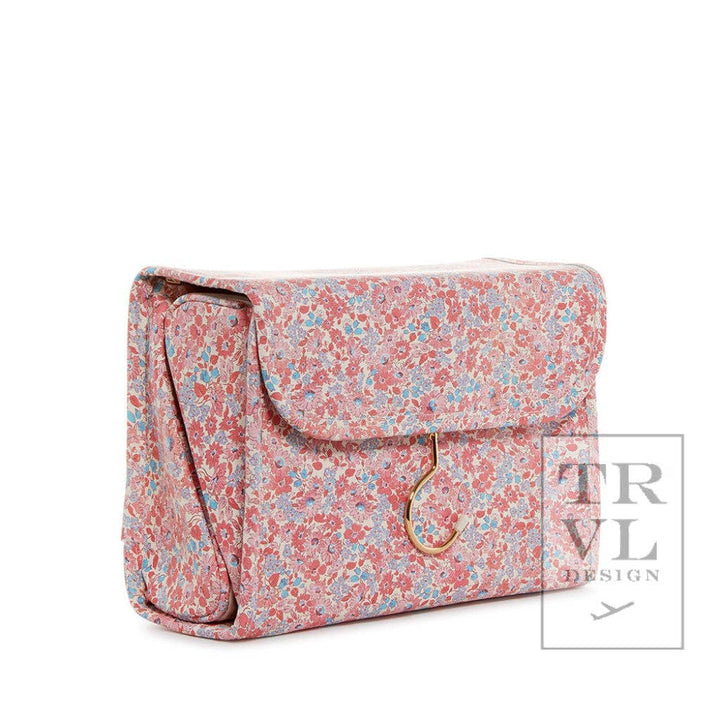 Luxe Hanging Toiletry Case Marseille With Pink Pinstripe TRVL Design 