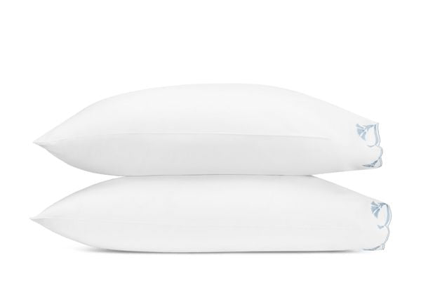 Marcella Pillowcases- Pair Bedding Style Matouk Hazy Blue Standard 