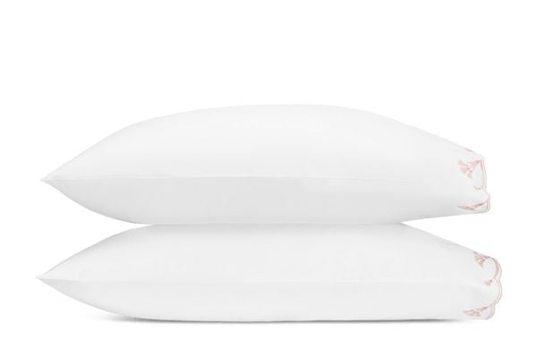 Marcella Pillowcases- Pair Bedding Style Matouk Pink Standard 