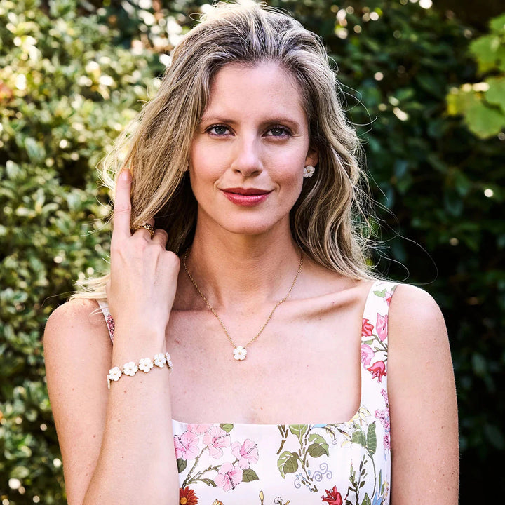 Mermaid Garden Petite Riviere Bracelet, 7" - MOP Jewelry Capucine de Wulf 