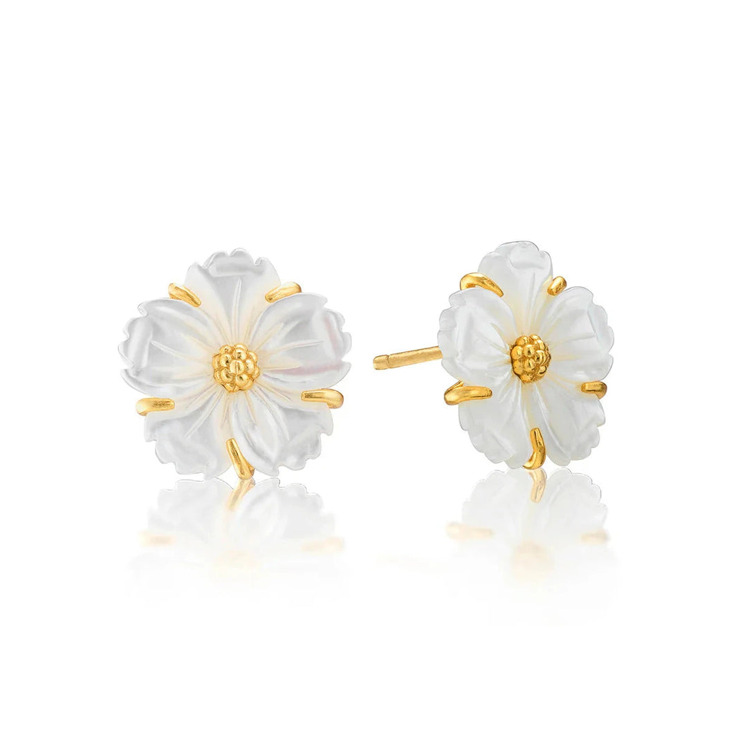 Mermaid Garden Petite Stud Earrings - MOP Jewelry Capucine de Wulf 