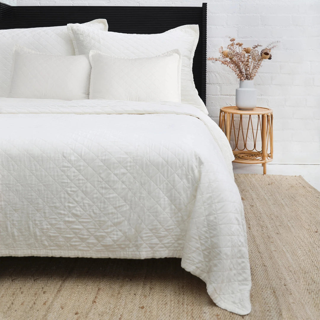Monaco Coverlet Bedding Style Pom Pom at Home Ivory Queen 