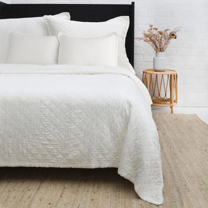 Monaco Coverlet Bedding Style Pom Pom at Home Ivory Queen 