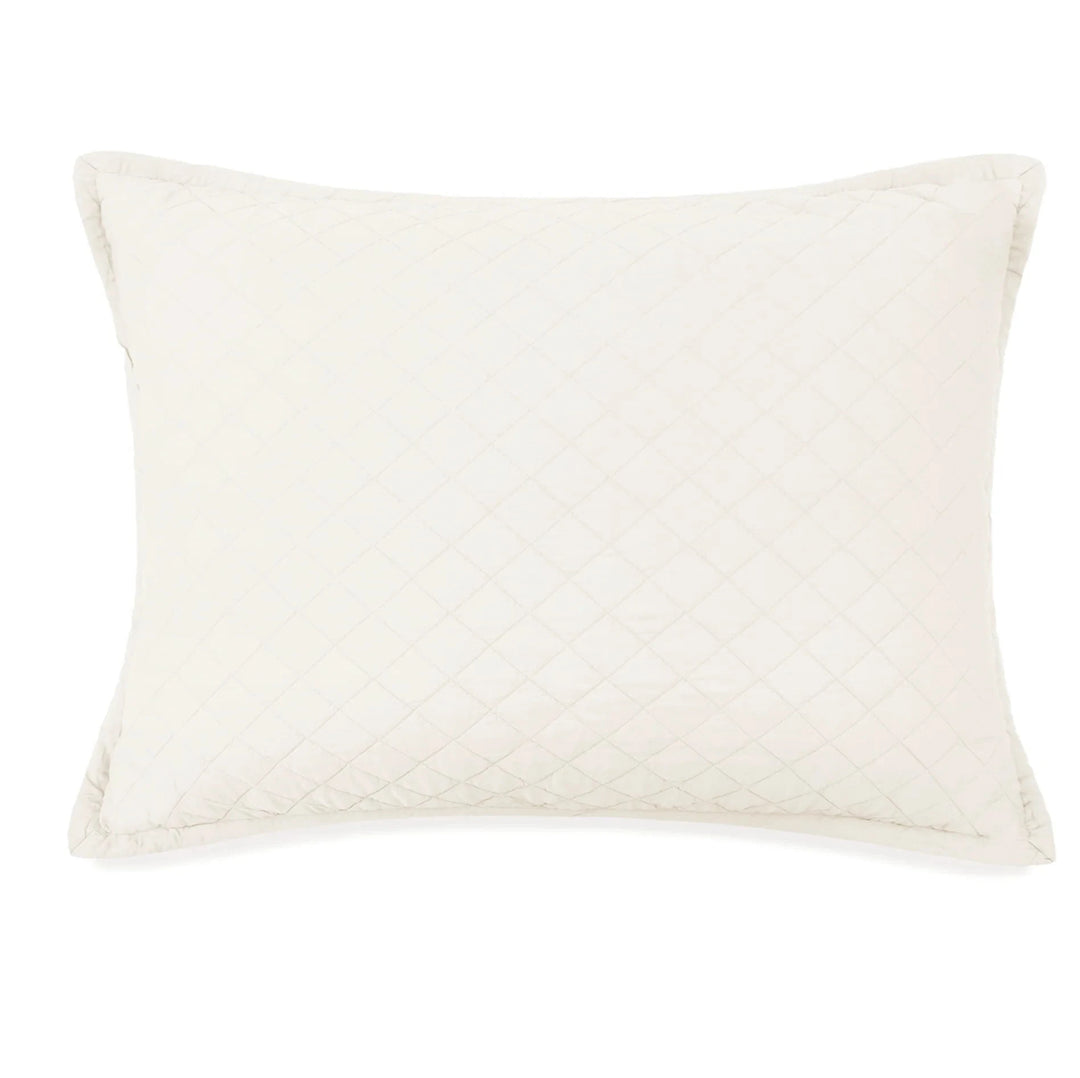 Monaco Shams Bedding Style Pom Pom at Home Ivory Standard 
