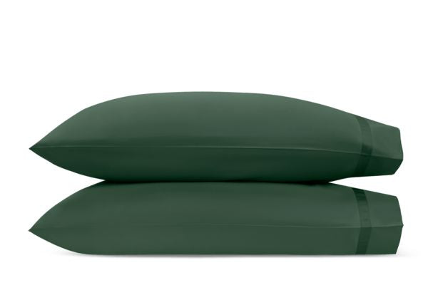 Nocturne Standard Pillowcase- Pair Bedding Style Matouk Green 