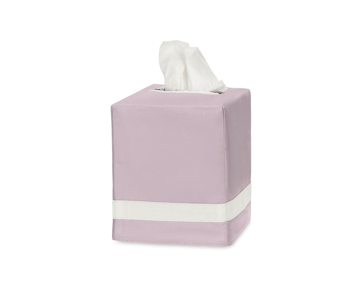 Nocturne Tissue Box Cover Matouk Deep Lilac & Bone 