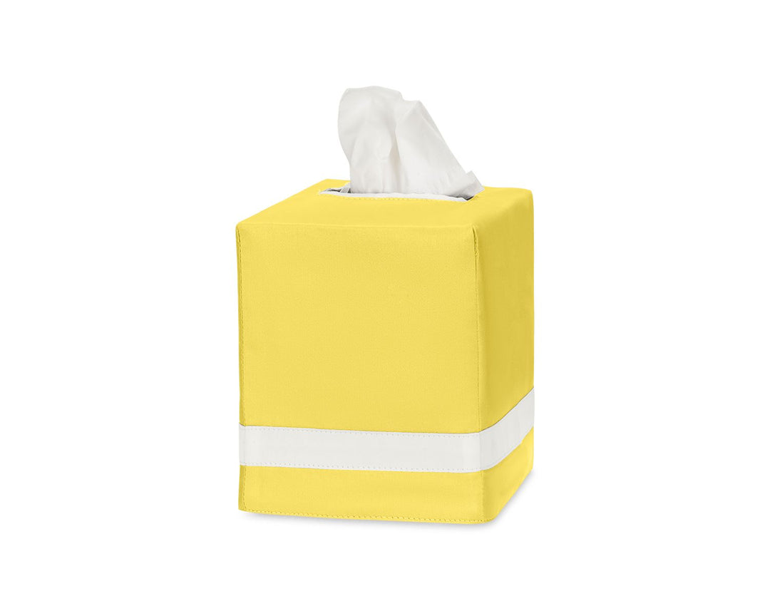 Nocturne Tissue Box Cover Matouk Lemon & Bone 