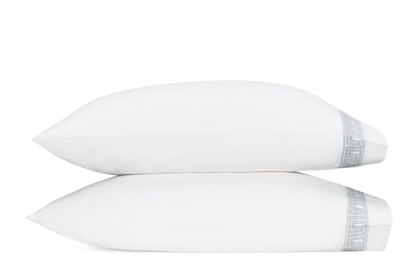 Ophelia Standard Pillowcases- Pair Bedding Matouk Silver 