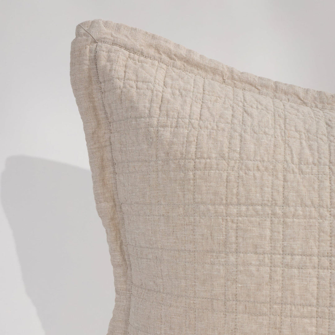 Owen Shams Bedding Style Pom Pom at Home flax Standard 20x27 