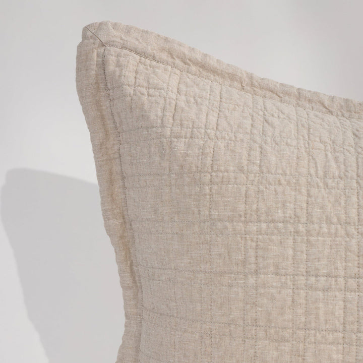 Owen Shams Bedding Style Pom Pom at Home flax Standard 20x27 