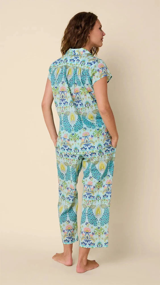 Peacock Voile Capri Set Sleepwear Cats Pajamas 