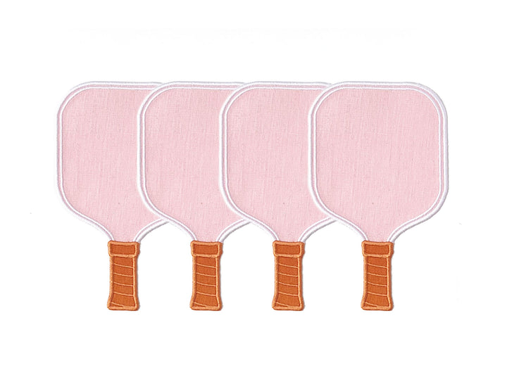 Pink Pickleball Paddle Linen Cocktail Napkins - Set of 4 House of Gleason 