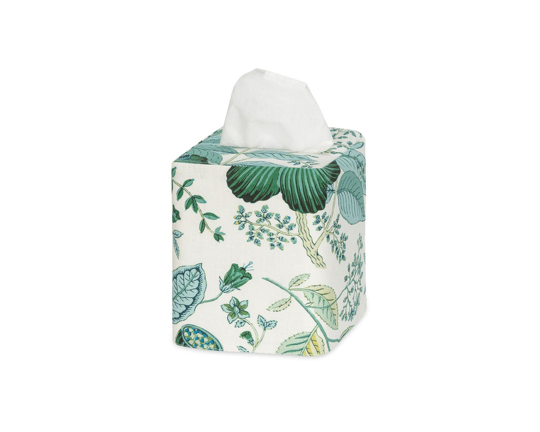 Pomegranate Tissue Box Cover Bathroom Accessories Matouk Emerald Linen 