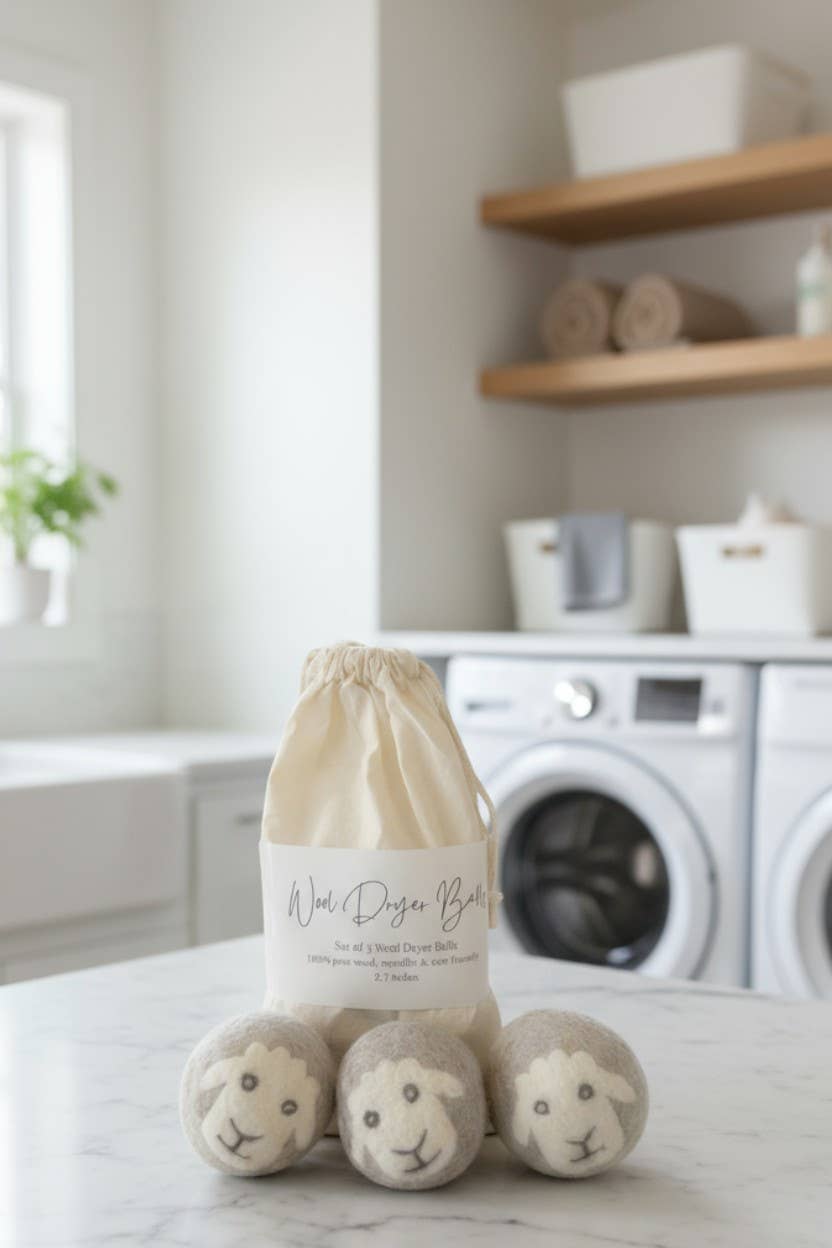 Pure Wool Laundry Drying Balls, Reusable Anti-Static Butterfly&Bee 