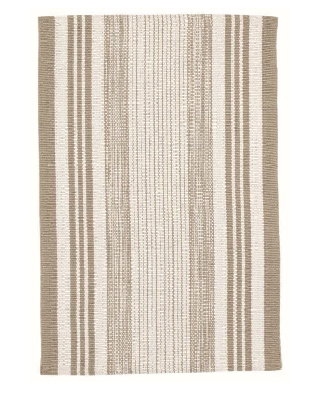Quincy Stripe Handwoven Indoor/Outdoor Rug 2x3 Khaki Rugs Dash and Albert 