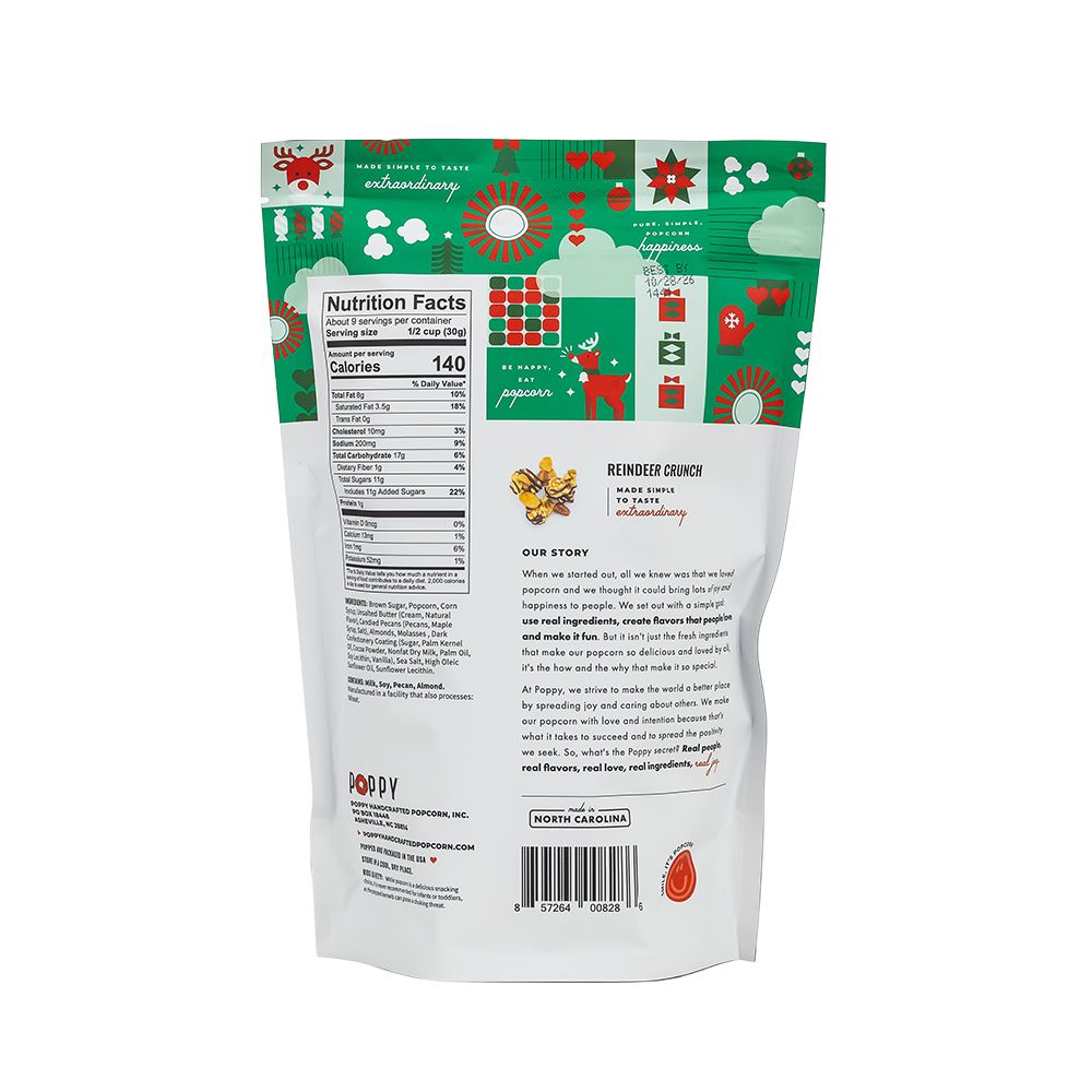 Reindeer Crunch Popcorn Poppy Hand-Crafted Popcorn 