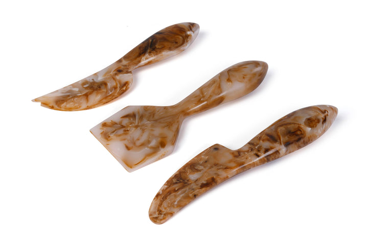 Resin Cheese Knife, Brown (Set of 3) - 6 Inches Casa Amarosa 