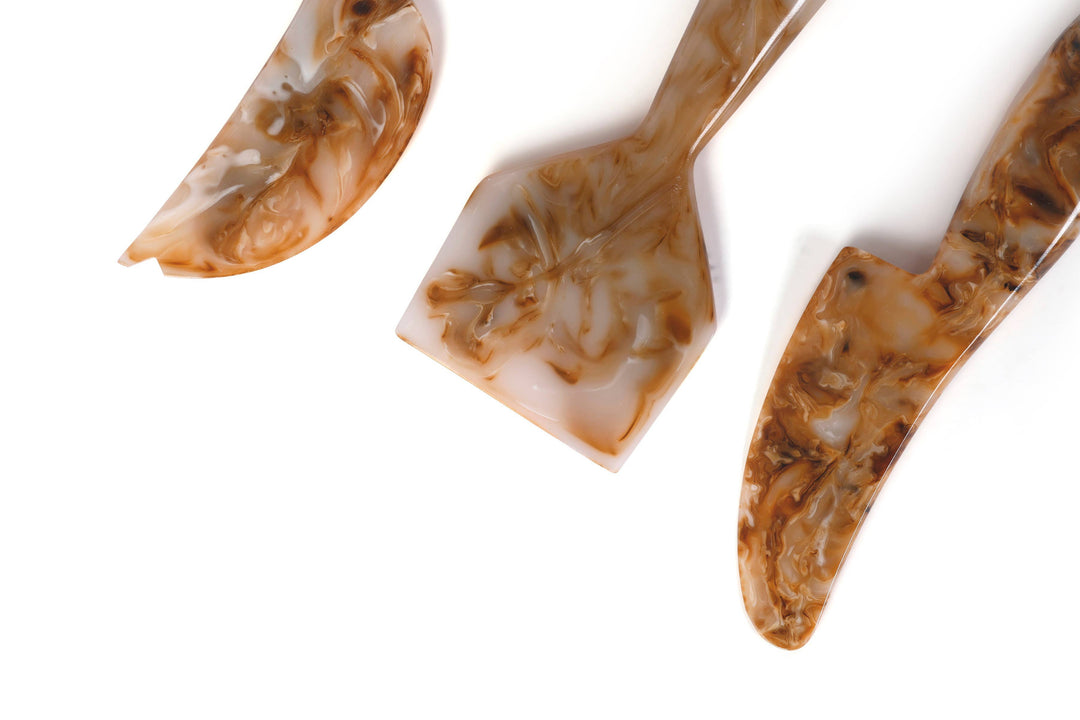 Resin Cheese Knife, Brown (Set of 3) - 6 Inches Casa Amarosa 