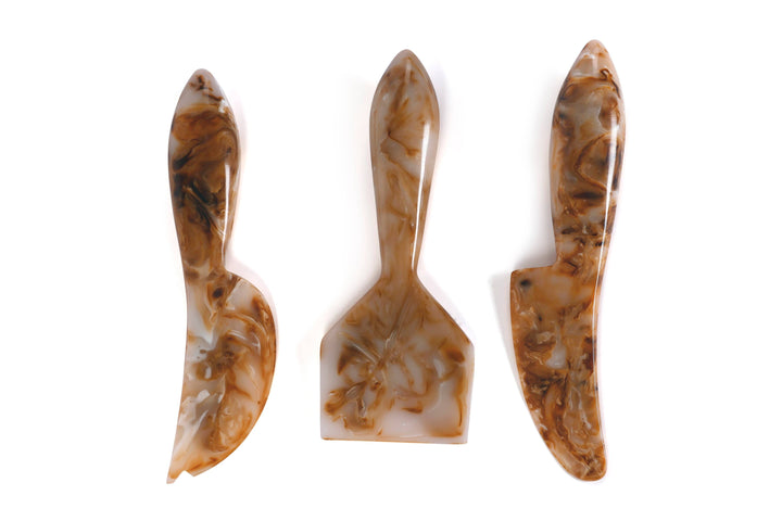 Resin Cheese Knife, Brown (Set of 3) - 6 Inches Casa Amarosa 