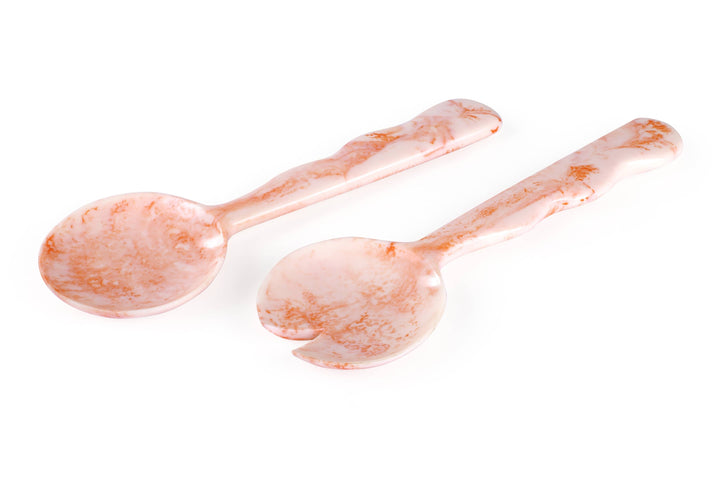 Resin Salad Server- Pink Ivory (Set of 2), 12.40 x 3.93 Inch Casa Amarosa 