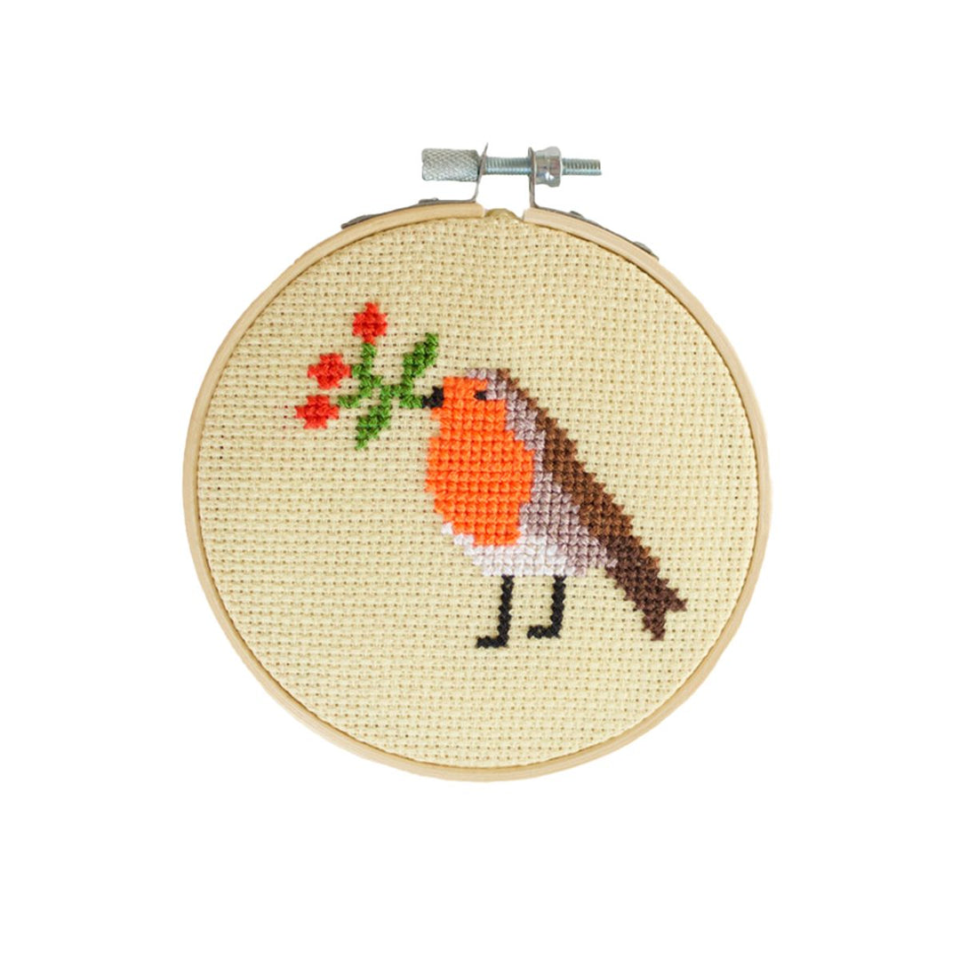 Robin & Berry Beginner Counted Cross Stitch Kit Cotton Clara Craft Kits & Supplies 