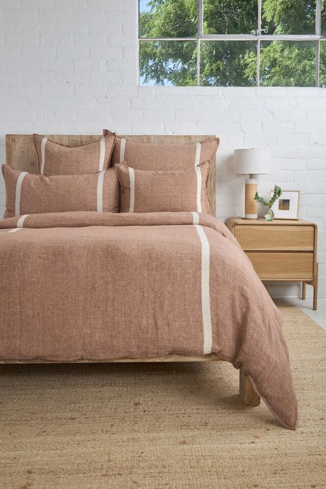 Rory Duvet Cover Bedding Style Pom Pom at Home Terra Cotta Queen 