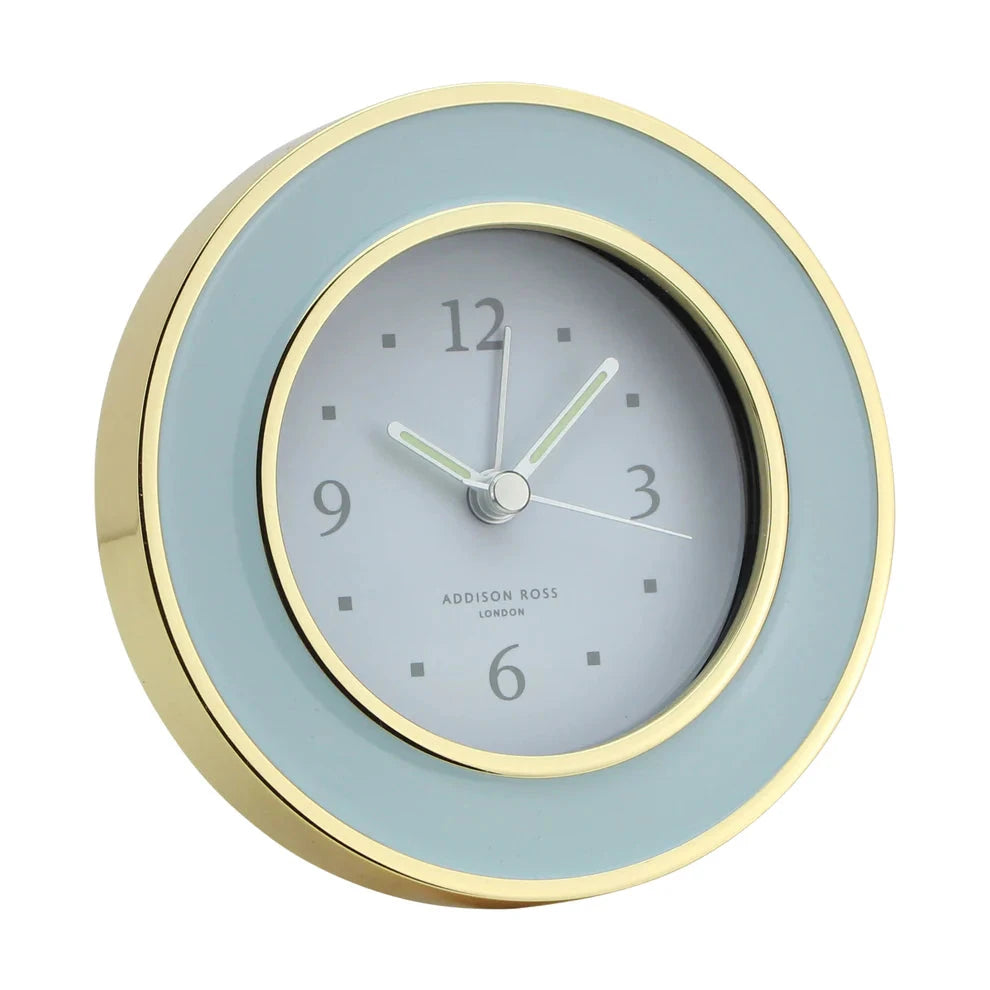 Round Alarm Clock Gifts Addison Ross Blue and Gold 
