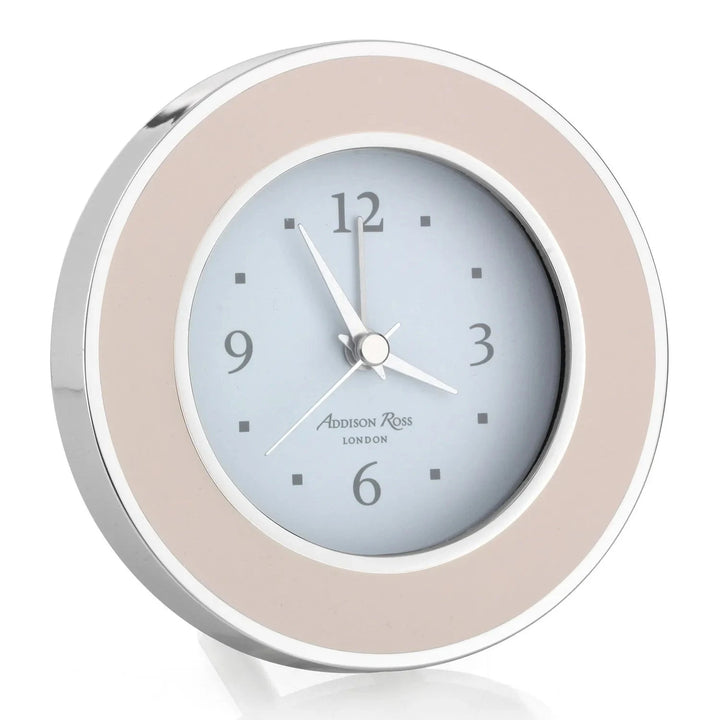 Round Alarm Clock Gifts Addison Ross Light Pink and Silver 