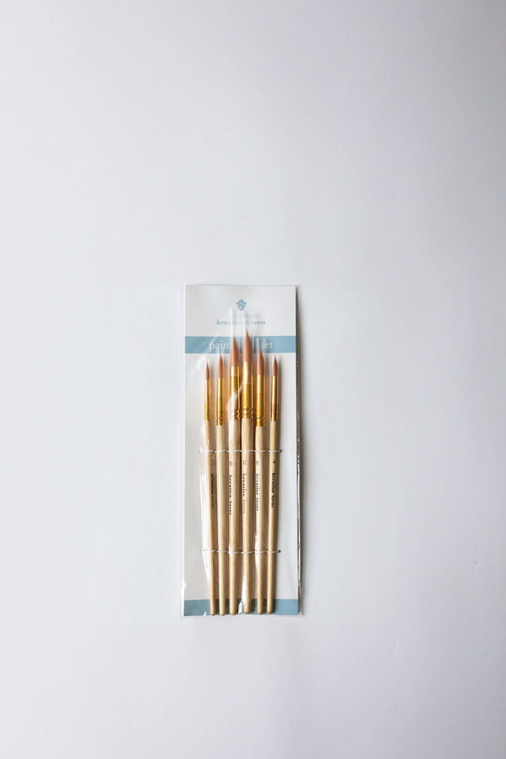 Round Tip Watercolor Brush Set -- 6 piece Kreative Haven 