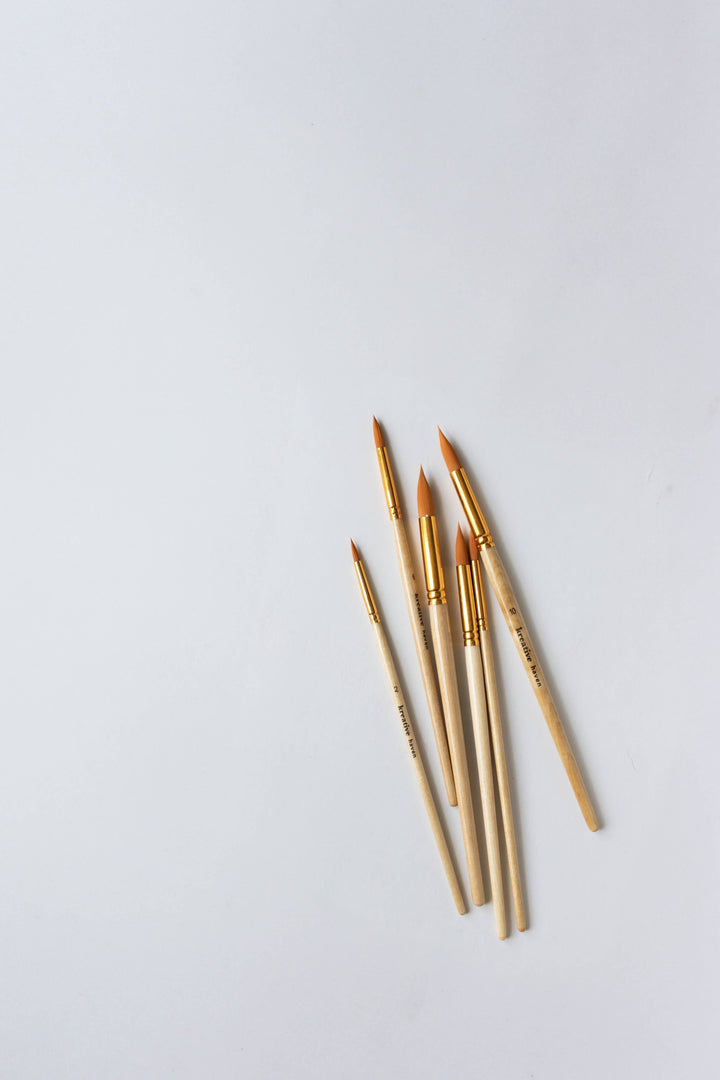 Round Tip Watercolor Brush Set -- 6 piece Kreative Haven 