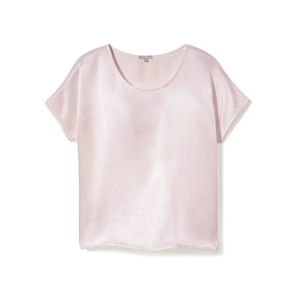 Roxxy Satin Tee Loungewear PJ Harlow Blush 