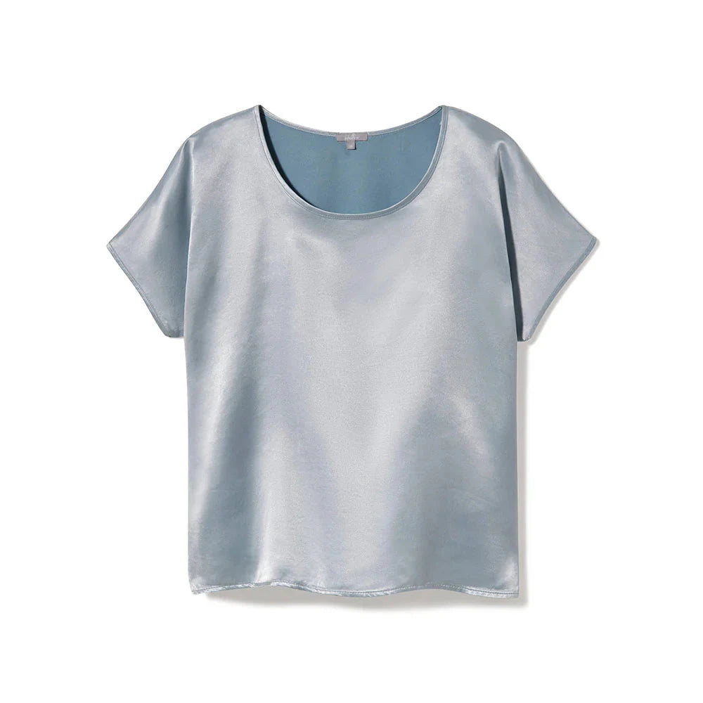 Roxxy Satin Tee Loungewear PJ Harlow Morning Blue 