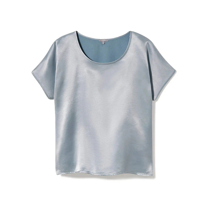 Roxxy Satin Tee Loungewear PJ Harlow Morning Blue 