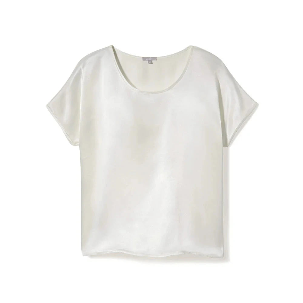 Roxxy Satin Tee Loungewear PJ Harlow Pearl 