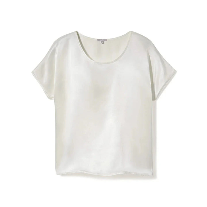 Roxxy Satin Tee Loungewear PJ Harlow Pearl 